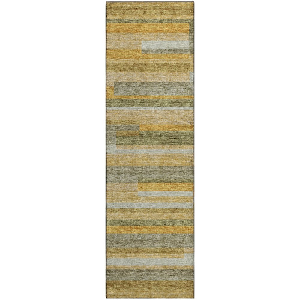 Premium Machine Washable Mayfield AMF956 Honey 2'3" x 7'6" Runner Rug. Picture 1