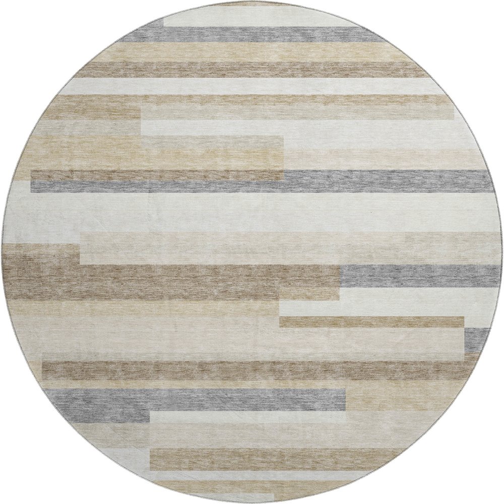 Premium Machine Washable Mayfield AMF956 Ivory 8' x 8' Round Rug. Picture 1