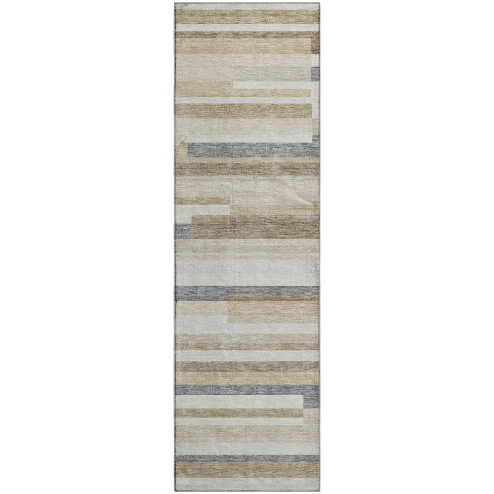 Premium Machine Washable Mayfield AMF956 Ivory 2'3" x 7'6" Runner Rug. Picture 1