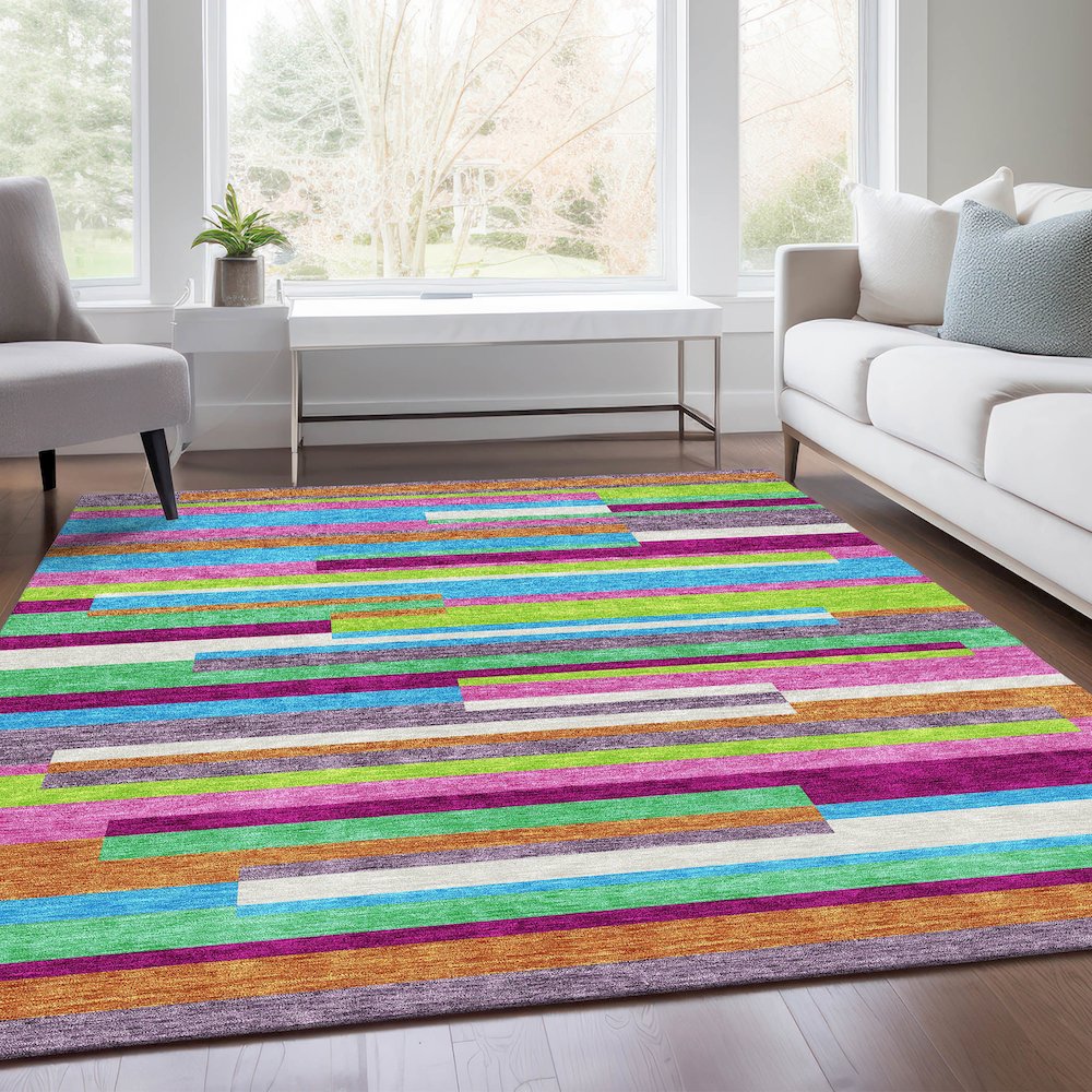 Premium Machine Washable Mayfield AMF956 Lavender 2'6" x 3'10" Rug. Picture 6