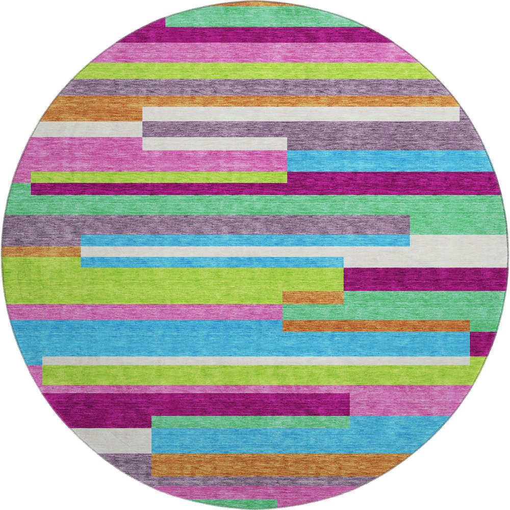 Premium Machine Washable Mayfield AMF956 Lavender 8' x 8' Round Rug. Picture 1