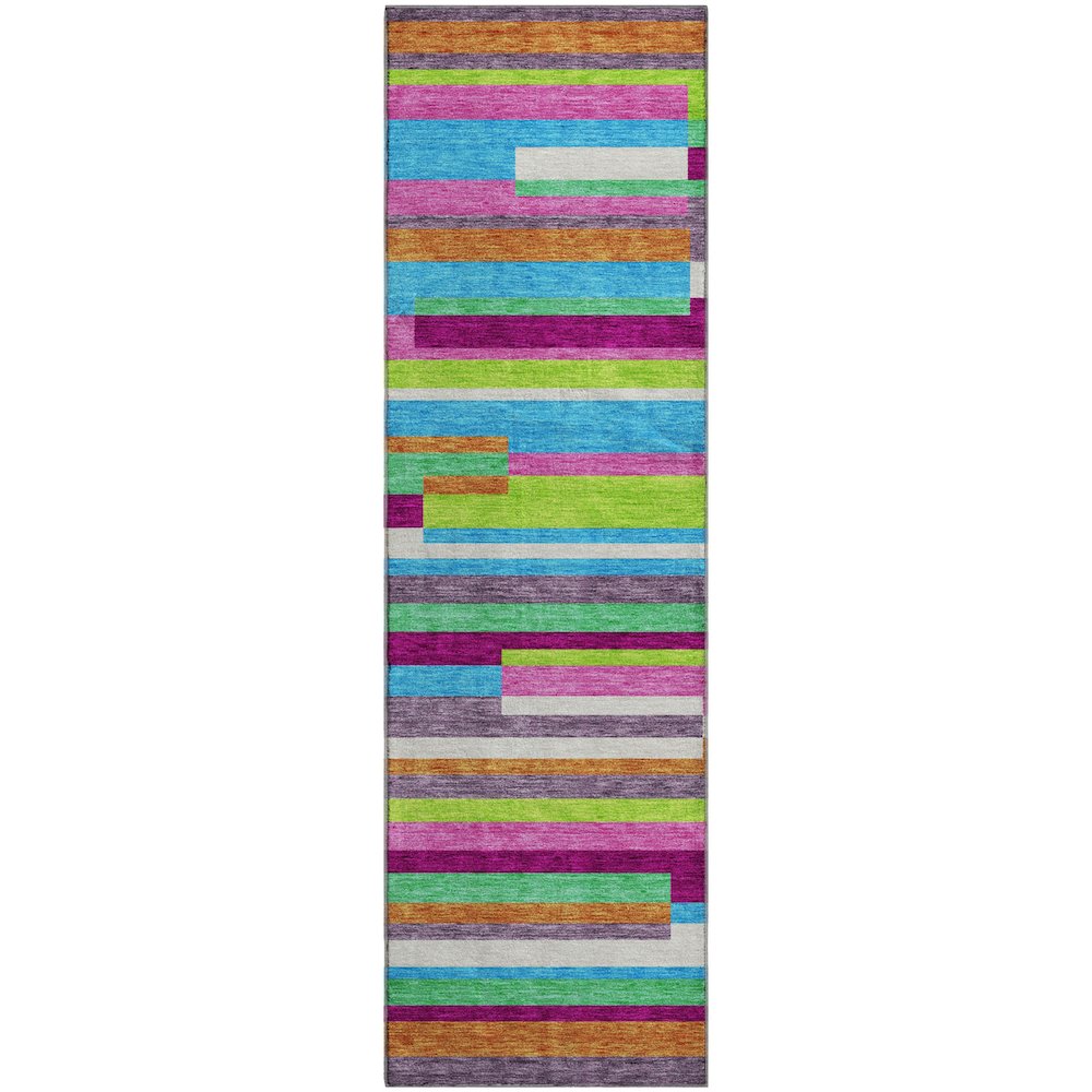 Premium Machine Washable Mayfield AMF956 Lavender 2'3" x 7'6" Runner Rug. Picture 1
