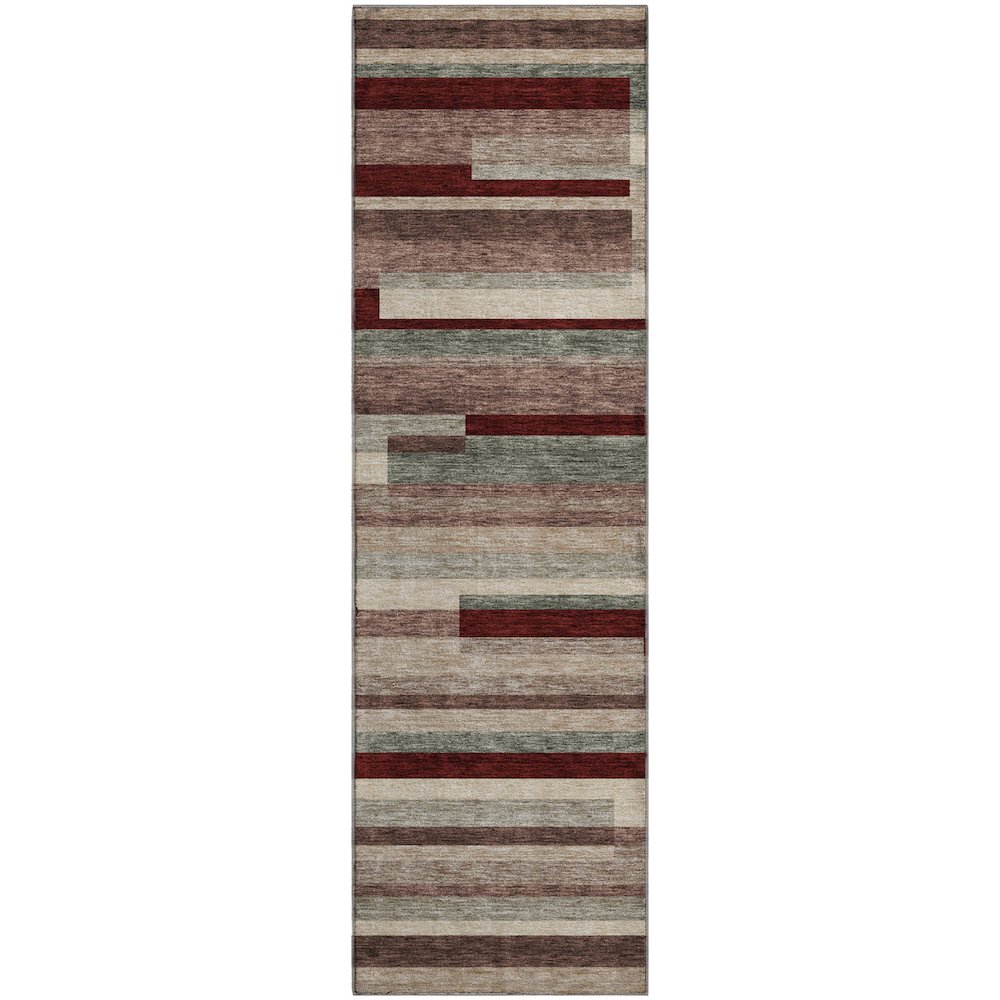 Premium Machine Washable Mayfield AMF956 Merlot 2'3" x 7'6" Runner Rug. Picture 1