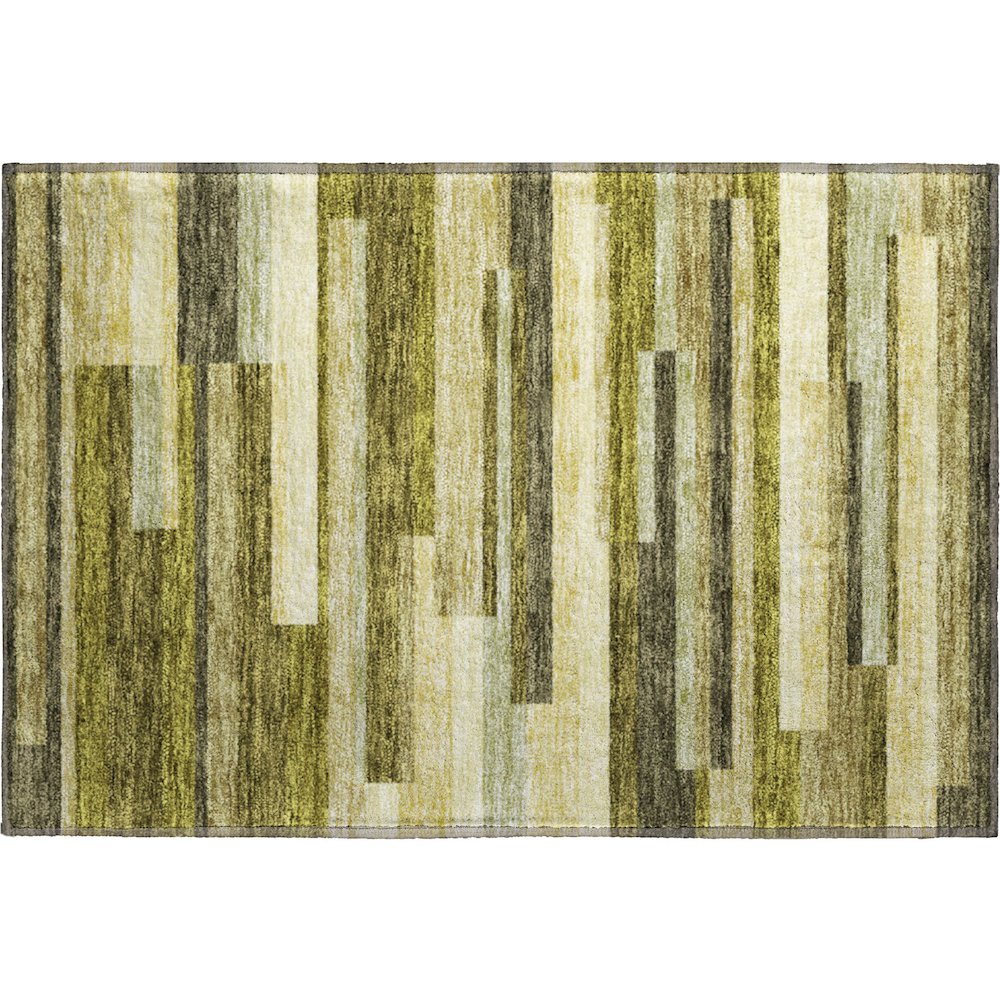 Premium Machine Washable Mayfield AMF956 Olive 1'8" x 2'6" Rug. Picture 1