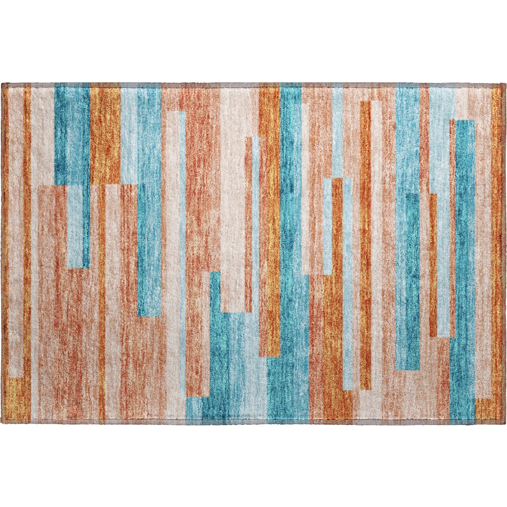 Premium Machine Washable Mayfield AMF956 Orange 1'8" x 2'6" Rug. Picture 1