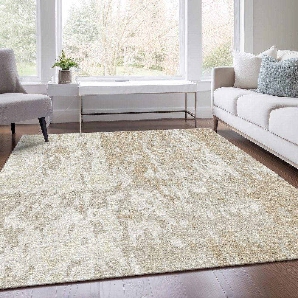 Premium Machine Washable Mayfield AMF957 Beige 2'6" x 3'10" Rug. Picture 6