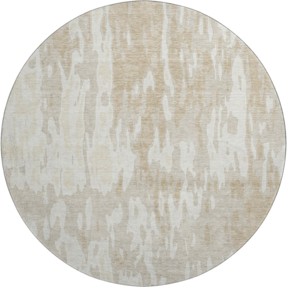 Premium Machine Washable Mayfield AMF957 Beige 8' x 8' Round Rug. Picture 1