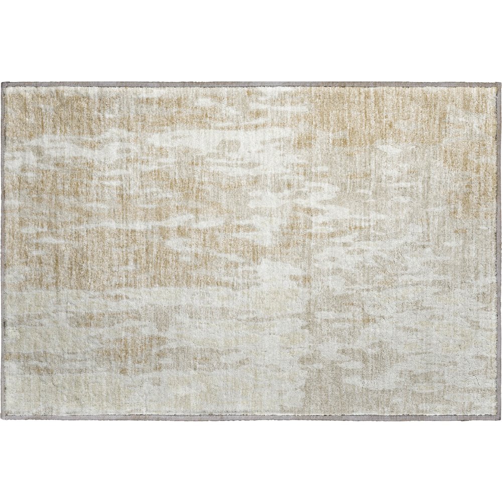 Premium Machine Washable Mayfield AMF957 Beige 1'8" x 2'6" Rug. Picture 1