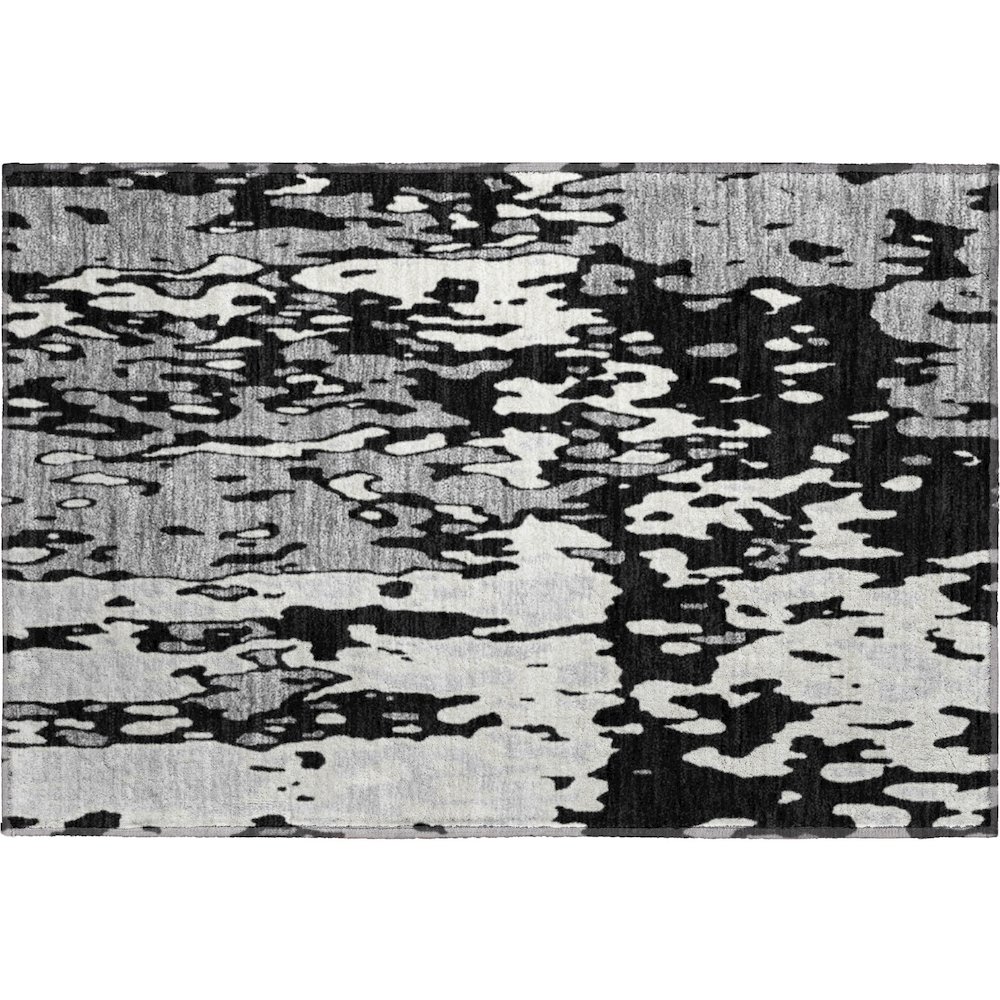 Premium Machine Washable Mayfield AMF957 Black 1'8" x 2'6" Rug. Picture 1