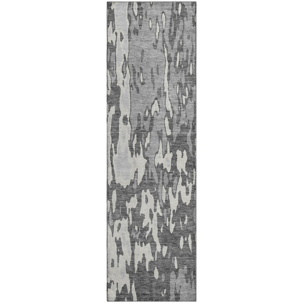 Premium Machine Washable Mayfield AMF957 Gray 2'3" x 7'6" Runner Rug. Picture 1