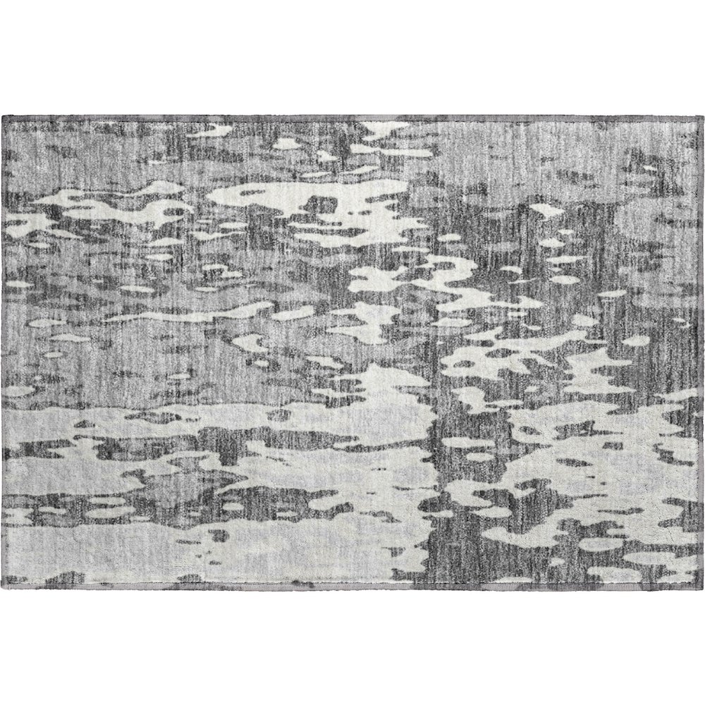 Premium Machine Washable Mayfield AMF957 Gray 1'8" x 2'6" Rug. Picture 1
