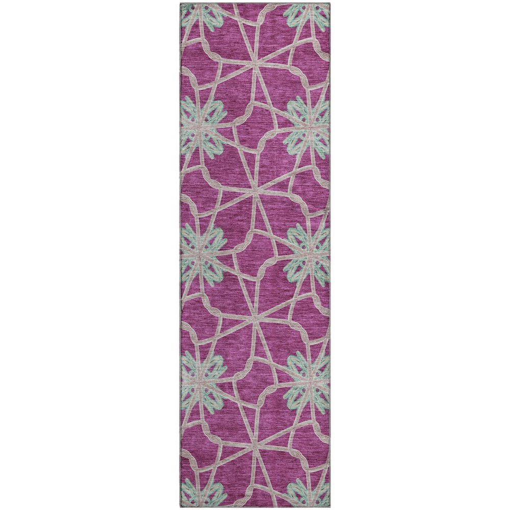 Premium Machine Washable Mayfield AMF958 Blush 2'3" x 7'6" Runner Rug. Picture 1