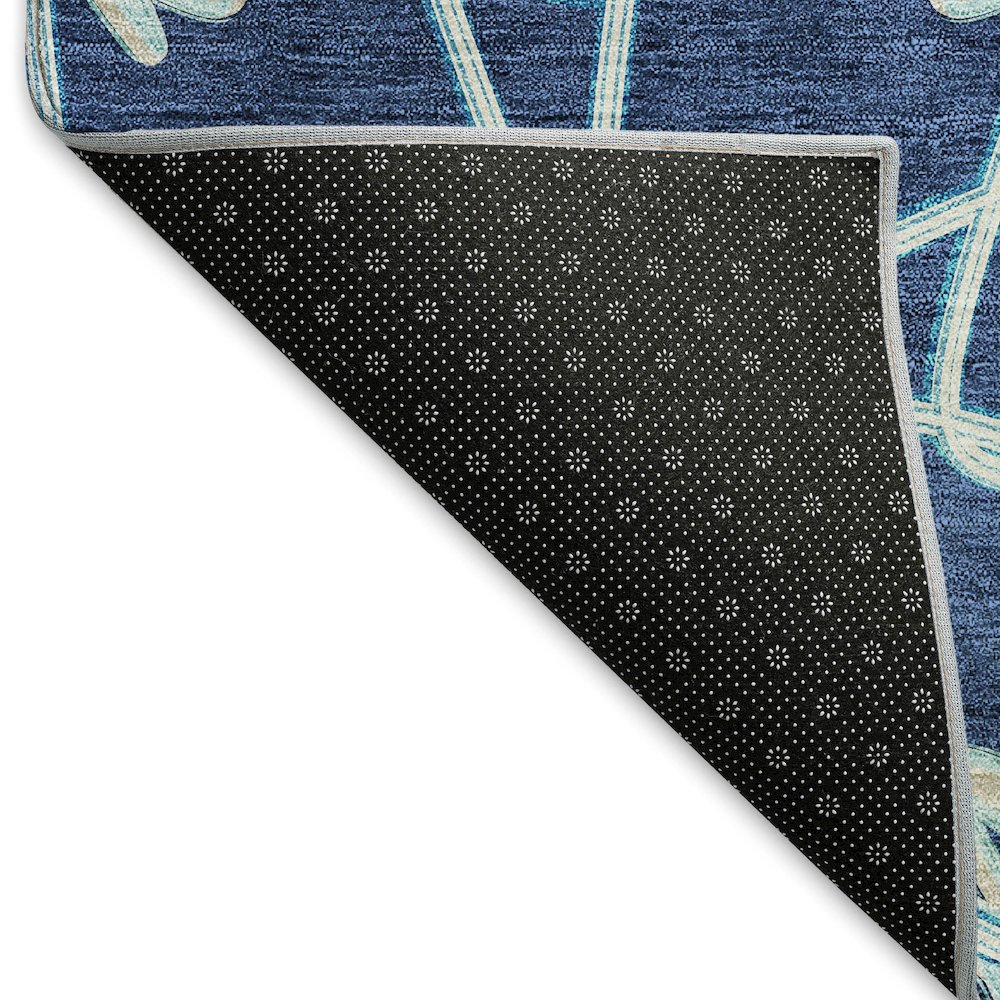 Premium Machine Washable Mayfield AMF958 Navy 1'8" x 2'6" Rug. Picture 2