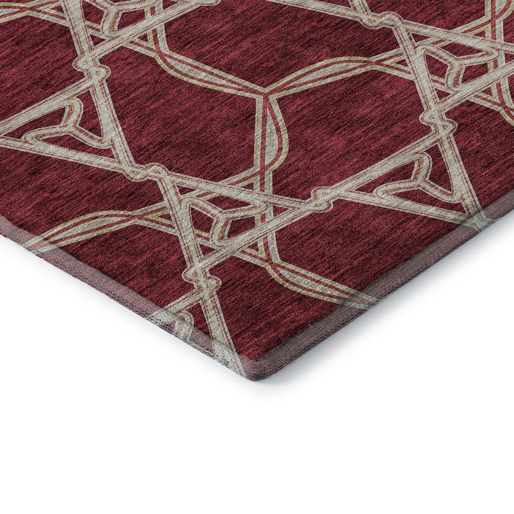 Premium Machine Washable Mayfield AMF959 Burgundy 1'8" x 2'6" Rug. Picture 3
