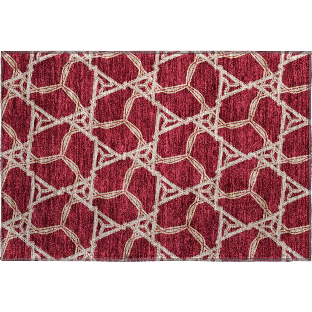 Premium Machine Washable Mayfield AMF959 Burgundy 1'8" x 2'6" Rug. Picture 1