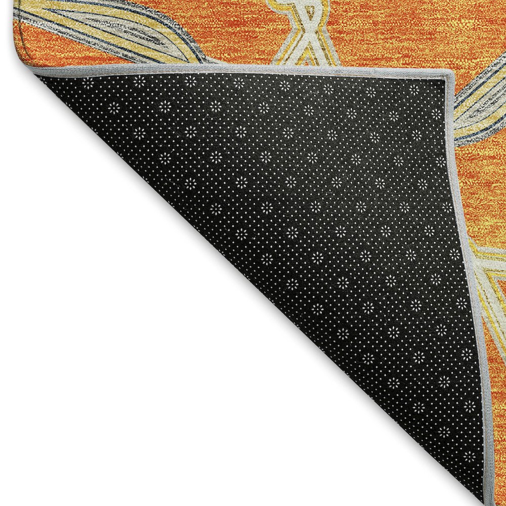 Premium Machine Washable Mayfield AMF959 Orange 1'8" x 2'6" Rug. Picture 2