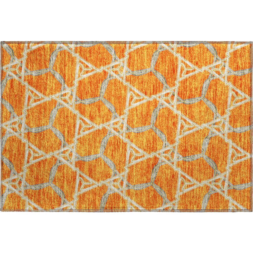 Premium Machine Washable Mayfield AMF959 Orange 1'8" x 2'6" Rug. Picture 1