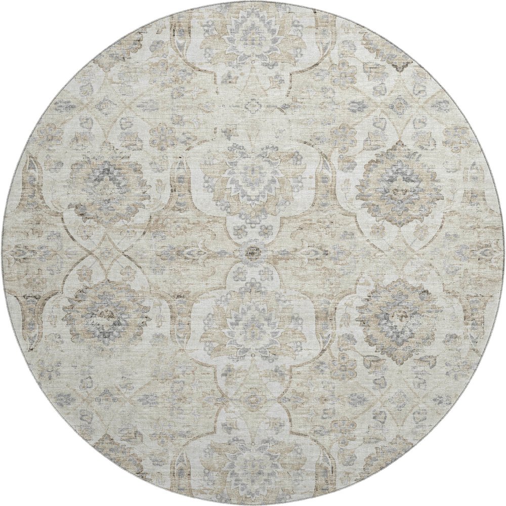 Premium Machine Washable Mayfield  Linen 8' x 8' Round Rug. Picture 1