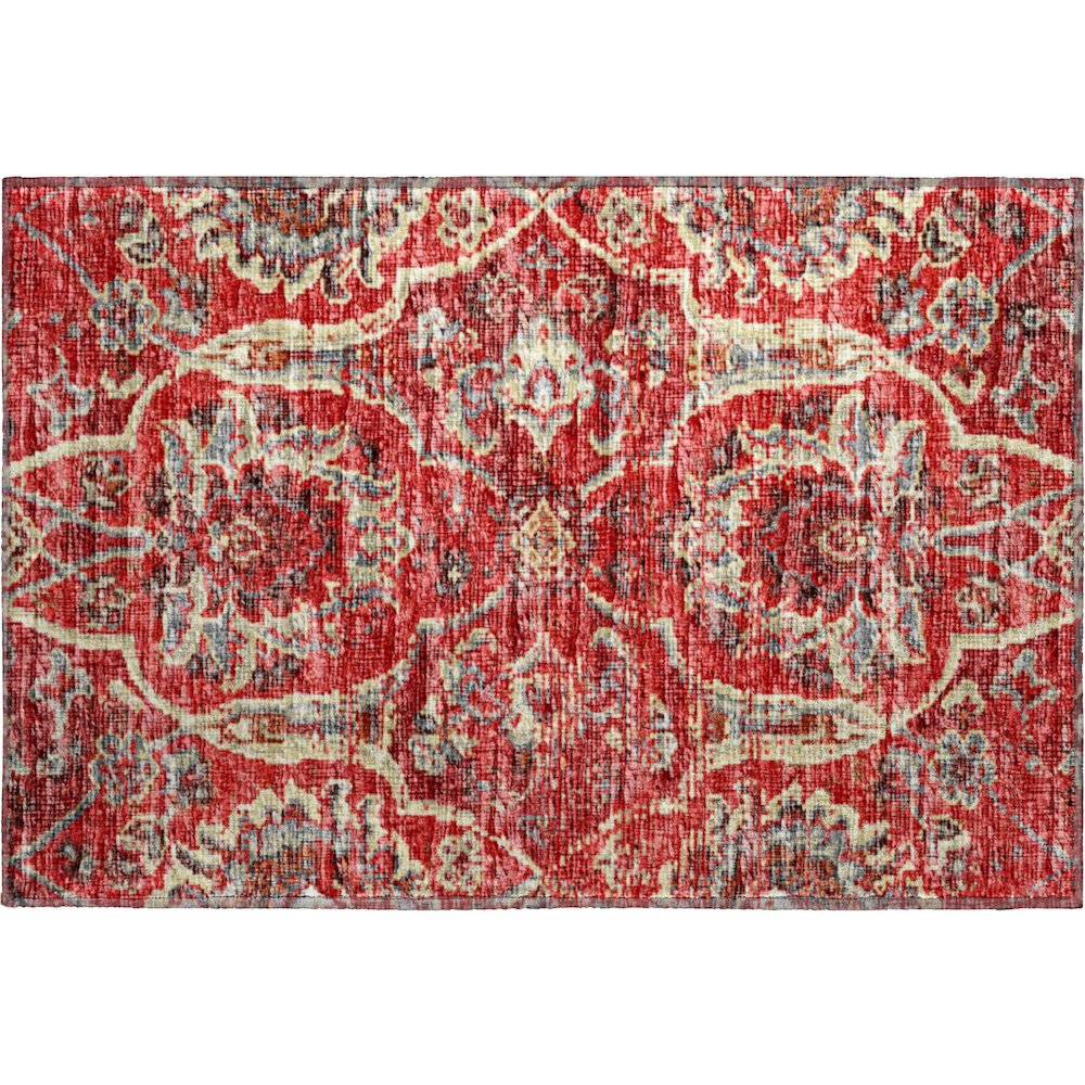 Premium Machine Washable Mayfield  Red 1'8" x 2'6" Rug. Picture 1