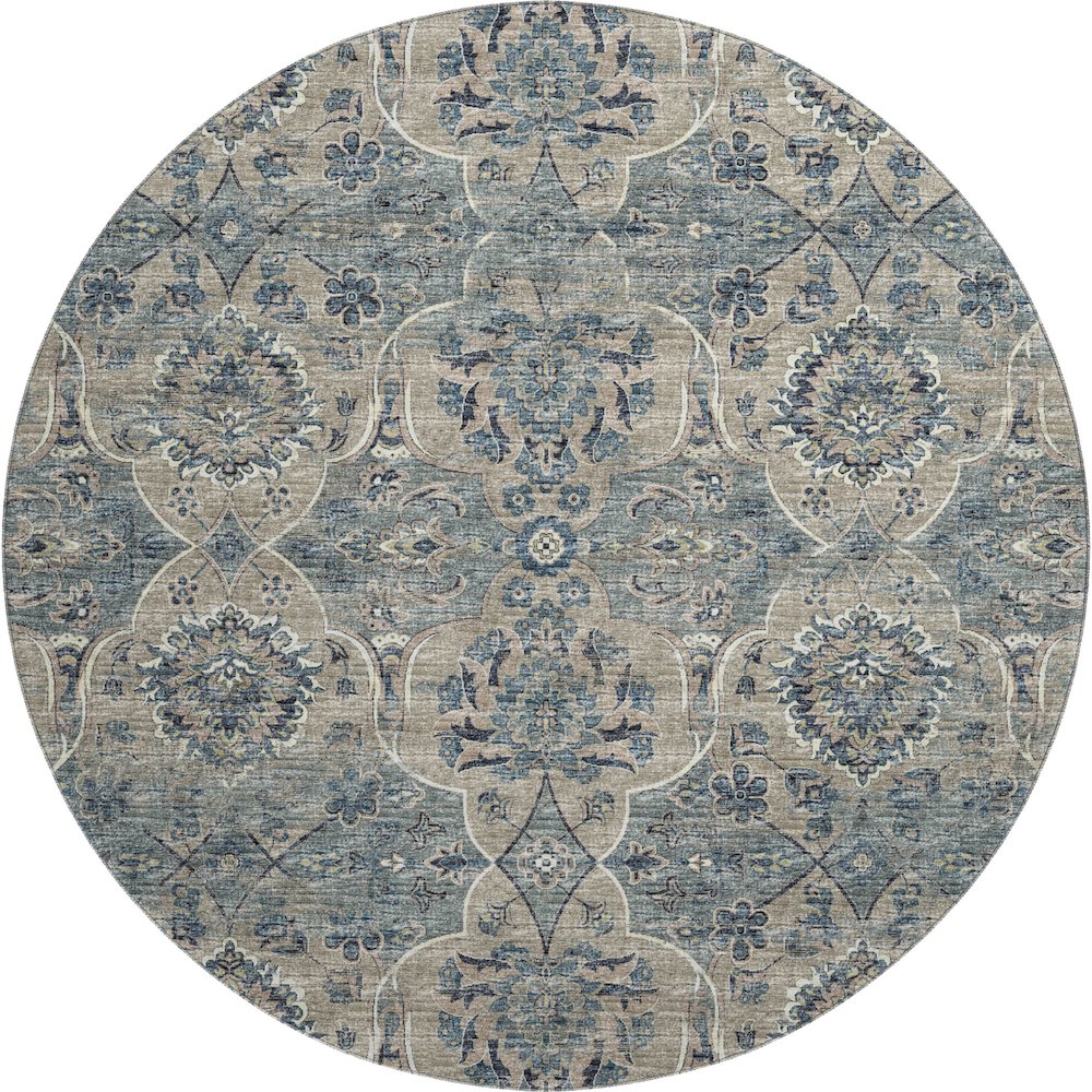 Premium Machine Washable Mayfield  River 8' x 8' Round Rug. Picture 1