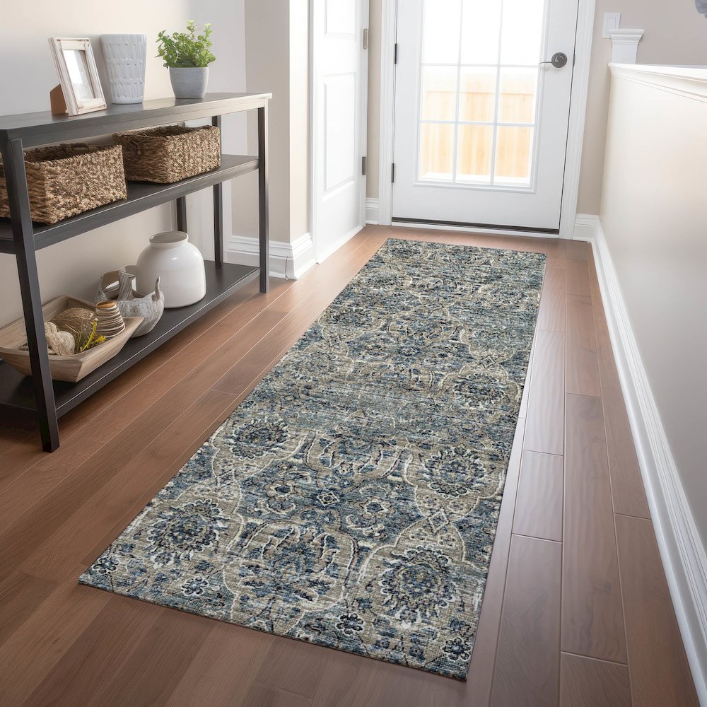 Premium Machine Washable Mayfield  River 2'3" x 7'6" Runner Rug. Picture 5