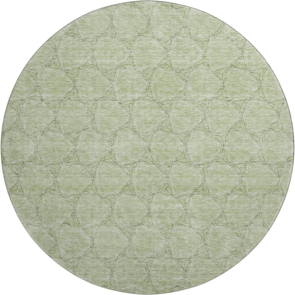 Premium Machine Washable Mayfield AMF960 Aloe 8' x 8' Round Rug. Picture 1