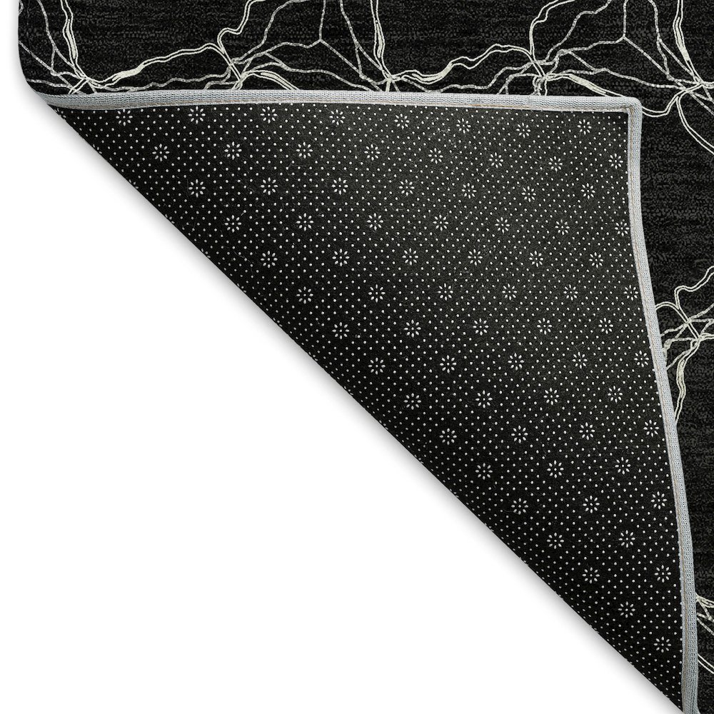 Premium Machine Washable Mayfield AMF960 Black 1'8" x 2'6" Rug. Picture 2