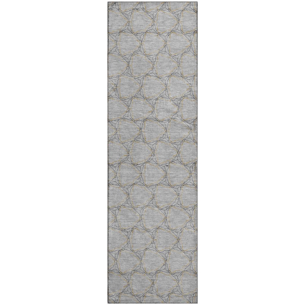 Premium Machine Washable Mayfield AMF960 Gray 2'3" x 7'6" Runner Rug. Picture 1