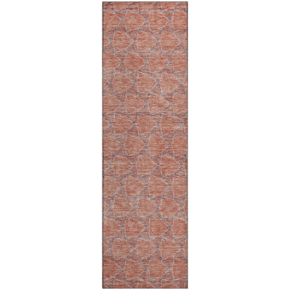 Premium Machine Washable Mayfield AMF960 Salmon 2'3" x 7'6" Runner Rug. Picture 1