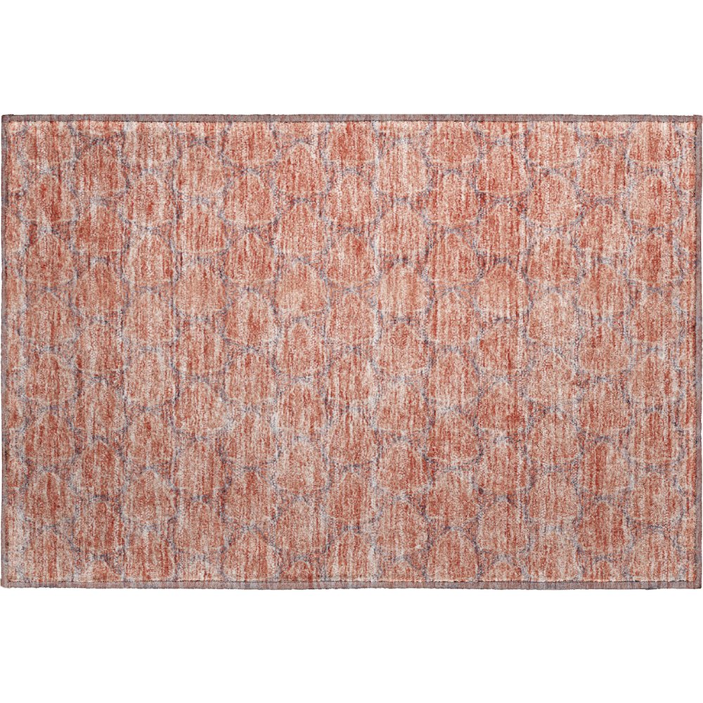 Premium Machine Washable Mayfield AMF960 Salmon 1'8" x 2'6" Rug. Picture 1