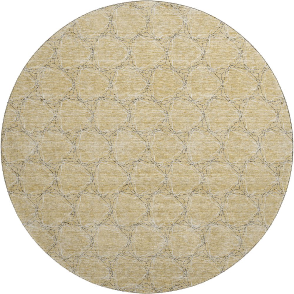 Premium Machine Washable Mayfield AMF960 Wheat 8' x 8' Round Rug. Picture 1