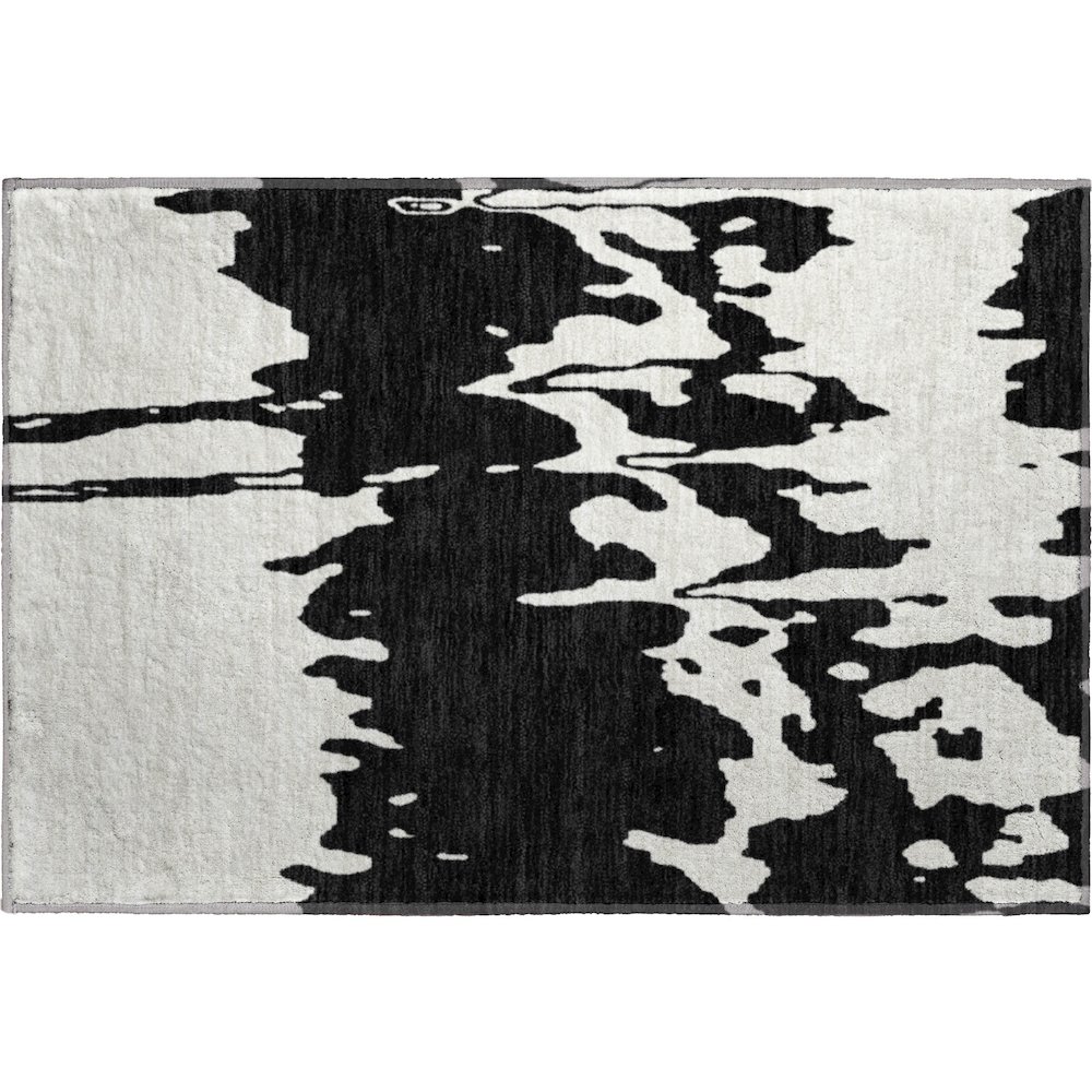 Premium Machine Washable Mayfield AMF961 Black 1'8" x 2'6" Rug. Picture 1