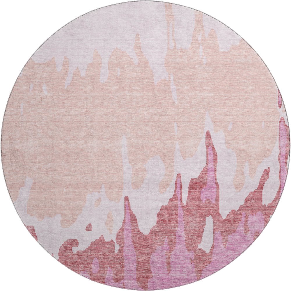 Premium Machine Washable Mayfield AMF961 Blush 8' x 8' Round Rug. Picture 1