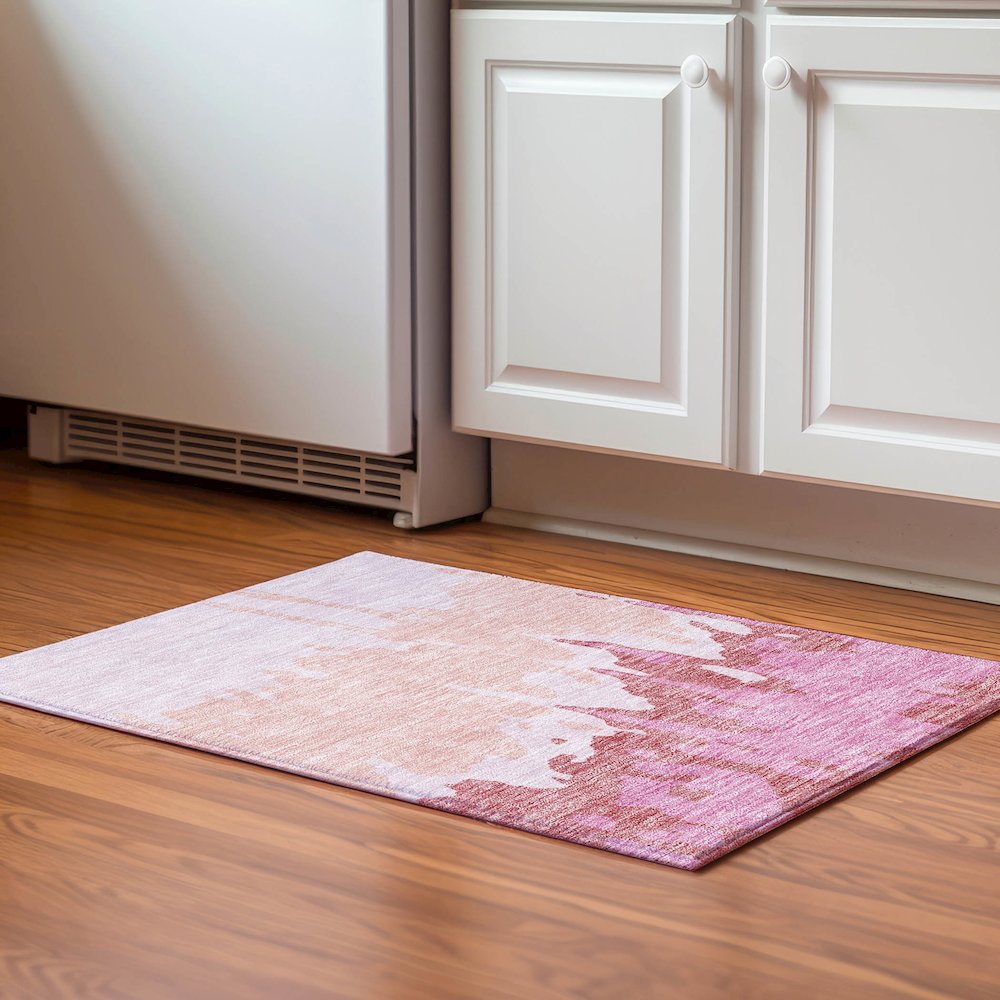 Premium Machine Washable Mayfield AMF961 Blush 1'8" x 2'6" Rug. Picture 5