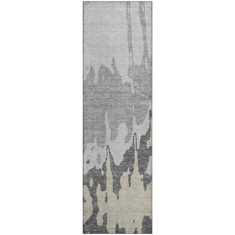 Premium Machine Washable Mayfield AMF961 Gray 2'3" x 7'6" Runner Rug. Picture 1