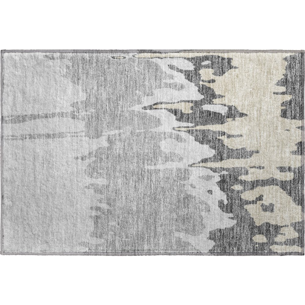 Premium Machine Washable Mayfield AMF961 Gray 1'8" x 2'6" Rug. Picture 1