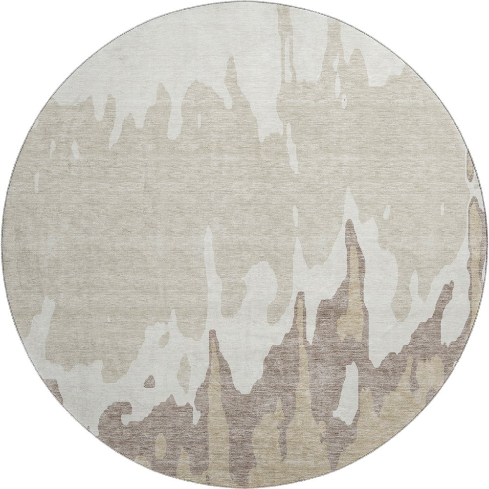 Premium Machine Washable Mayfield AMF961 Ivory 8' x 8' Round Rug. Picture 1