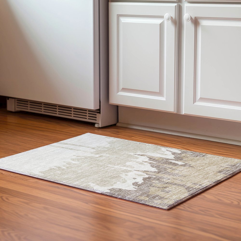 Premium Machine Washable Mayfield AMF961 Ivory 1'8" x 2'6" Rug. Picture 5