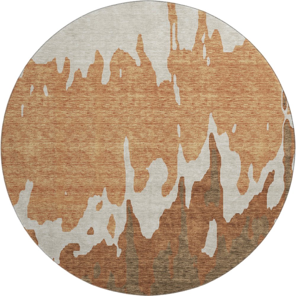 Premium Machine Washable Mayfield AMF961 Paprika 8' x 8' Round Rug. Picture 1