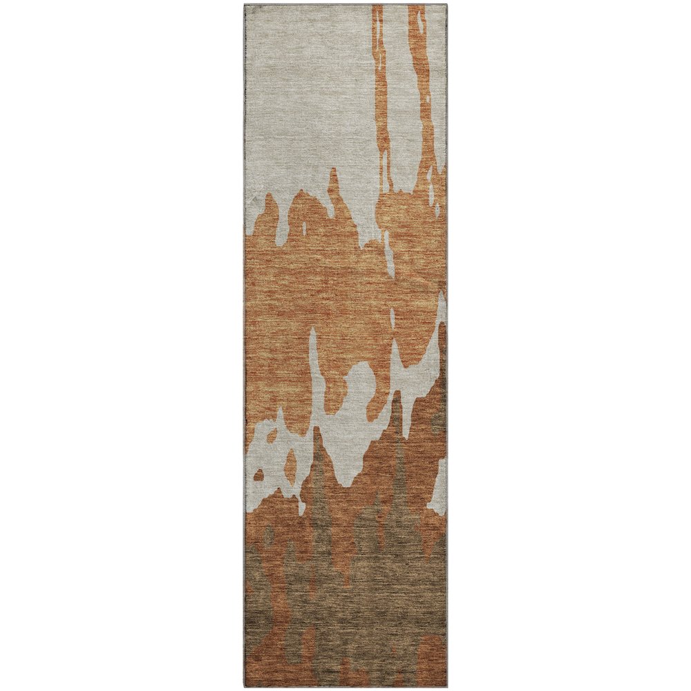 Premium Machine Washable Mayfield AMF961 Paprika 2'3" x 7'6" Runner Rug. Picture 1