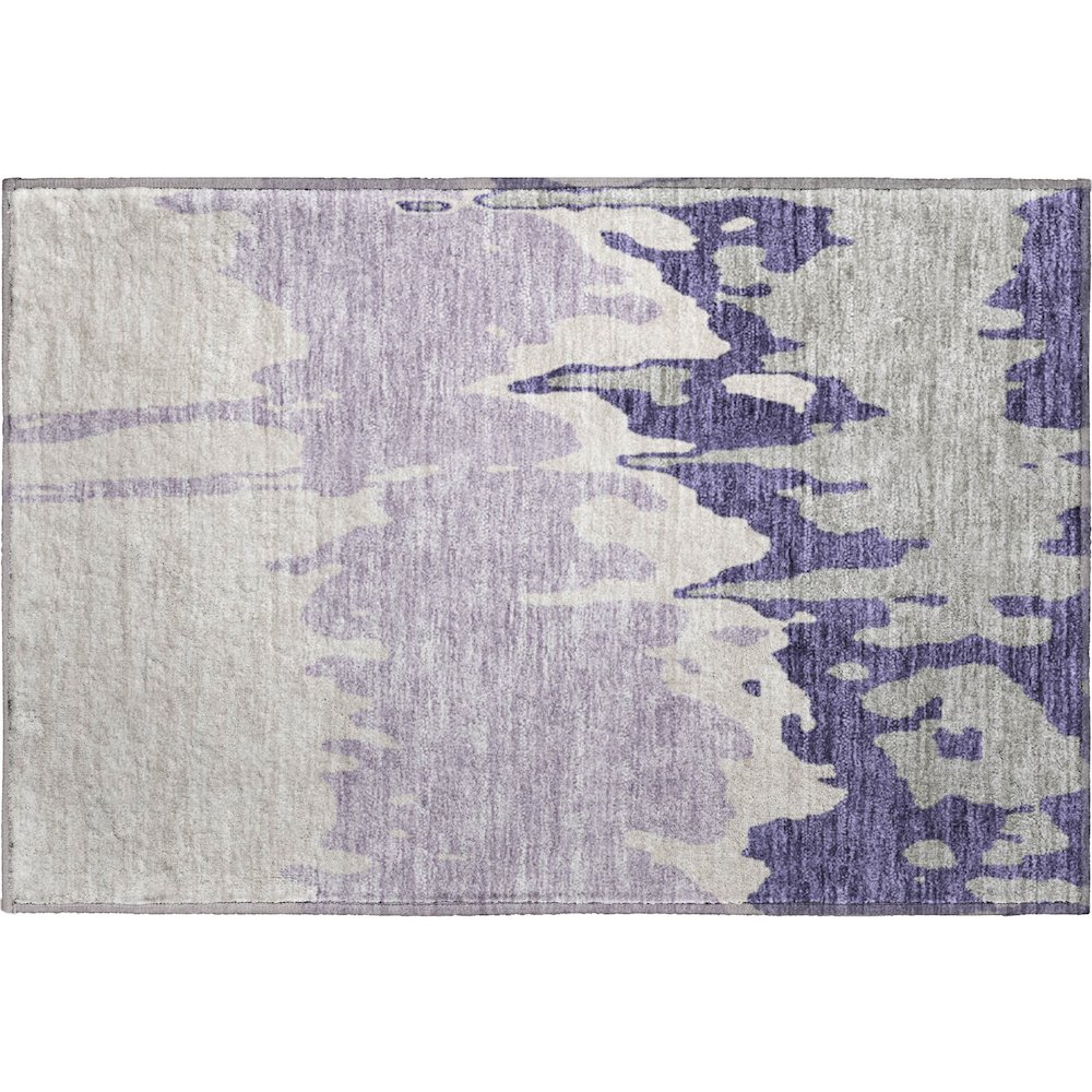 Premium Machine Washable Mayfield AMF961 Purple 1'8" x 2'6" Rug. Picture 1