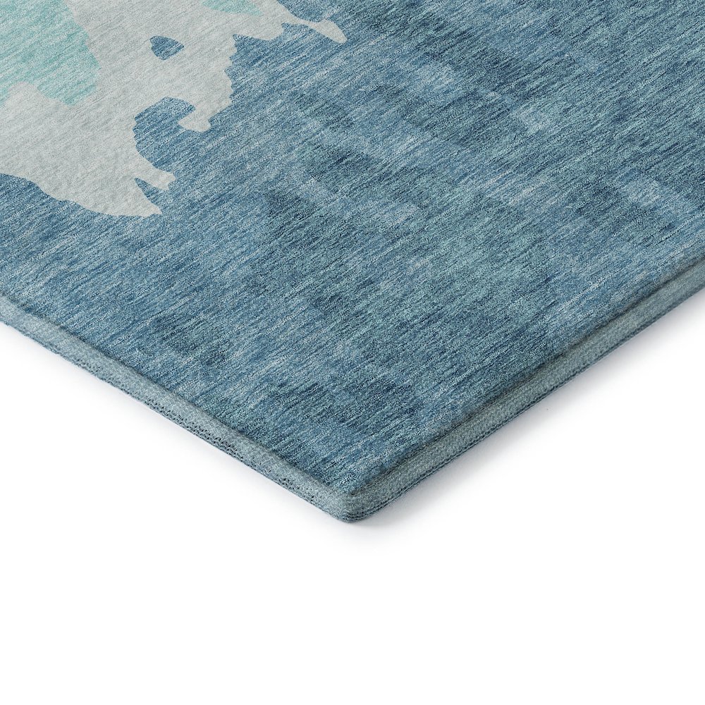 Premium Machine Washable Mayfield AMF961 Teal 1'8" x 2'6" Rug. Picture 3