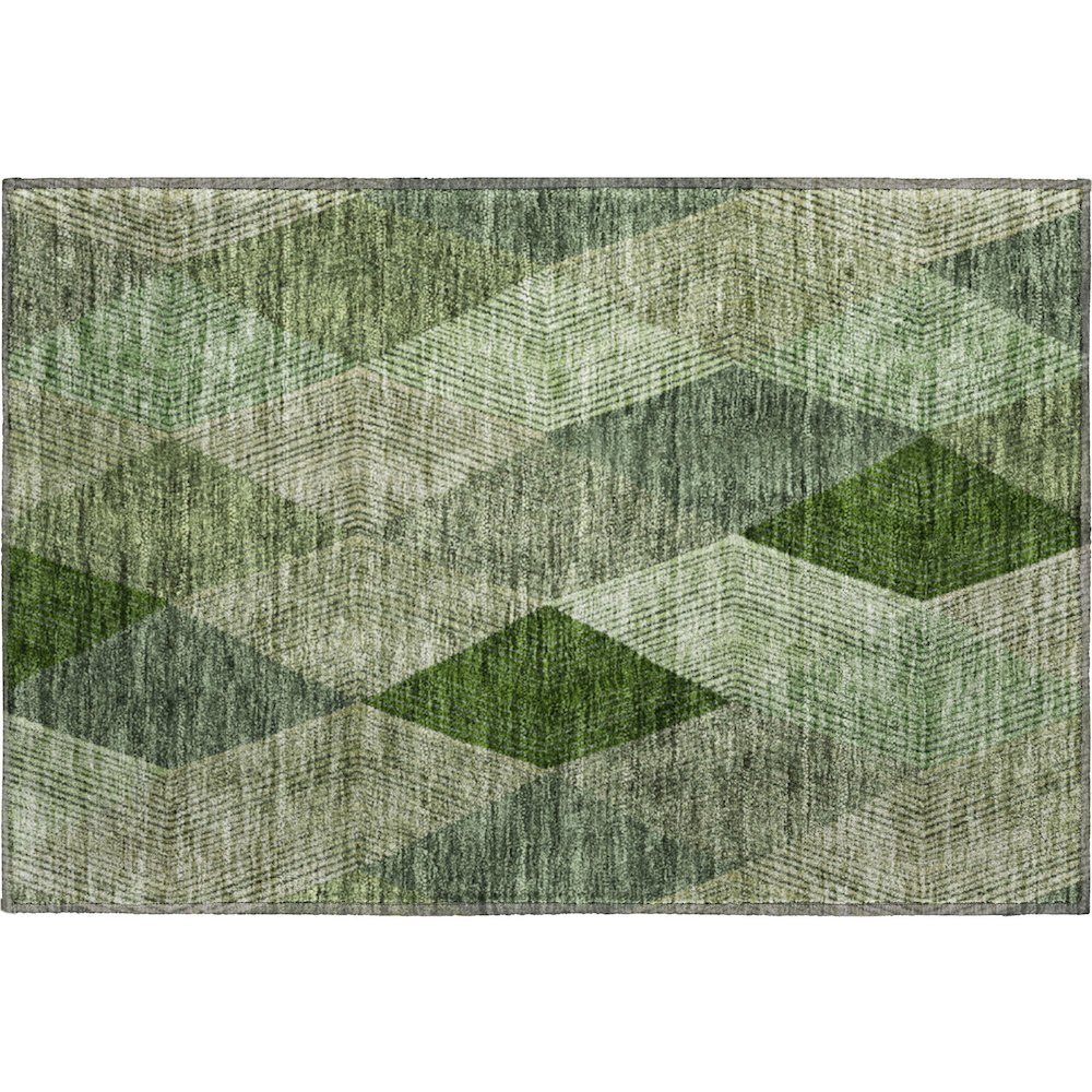 Premium Machine Washable Mayfield AMF962 Green 1'8" x 2'6" Rug. Picture 1