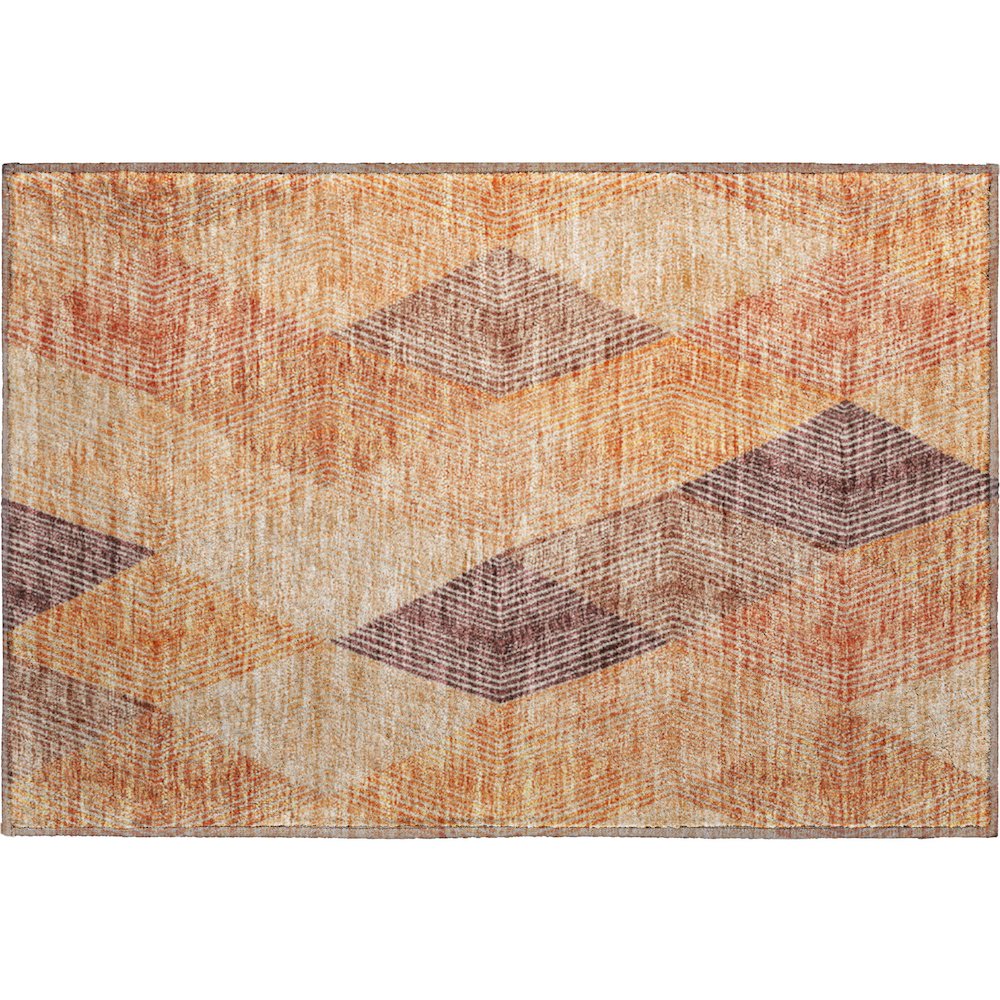 Premium Machine Washable Mayfield AMF962 Orange 1'8" x 2'6" Rug. Picture 1