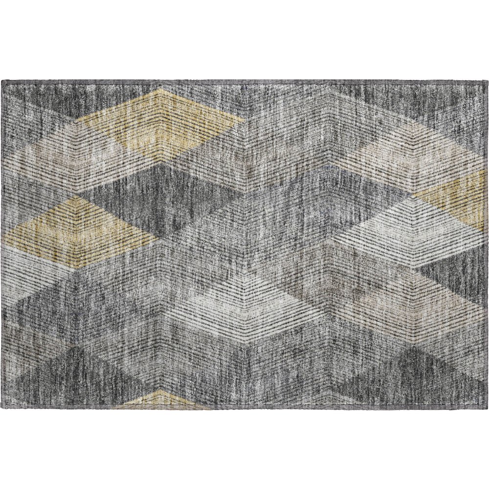 Premium Machine Washable Mayfield AMF962 Pewter 1'8" x 2'6" Rug. Picture 1