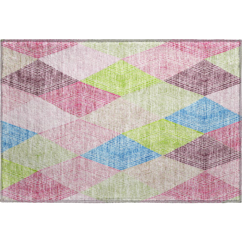 Premium Machine Washable Mayfield AMF962 Pink 1'8" x 2'6" Rug. Picture 1