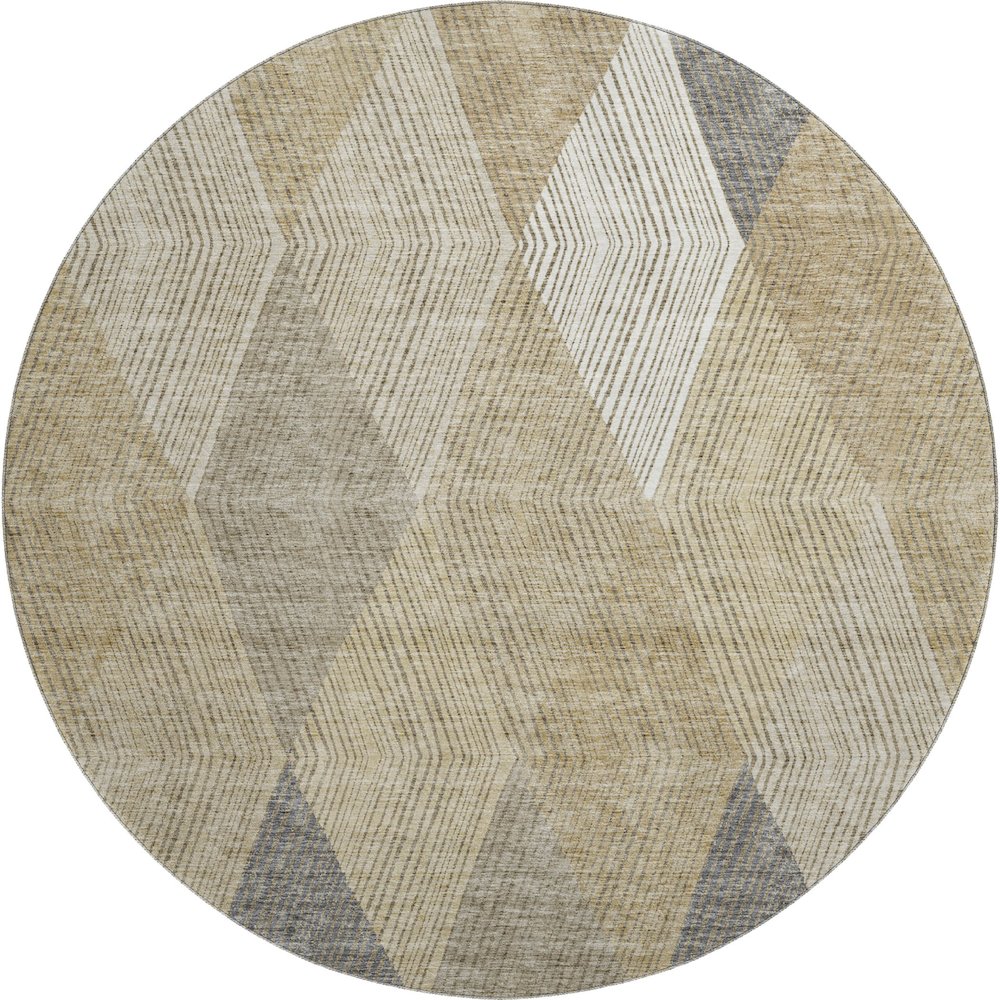 Premium Machine Washable Mayfield AMF962 Wheat 8' x 8' Round Rug. Picture 1