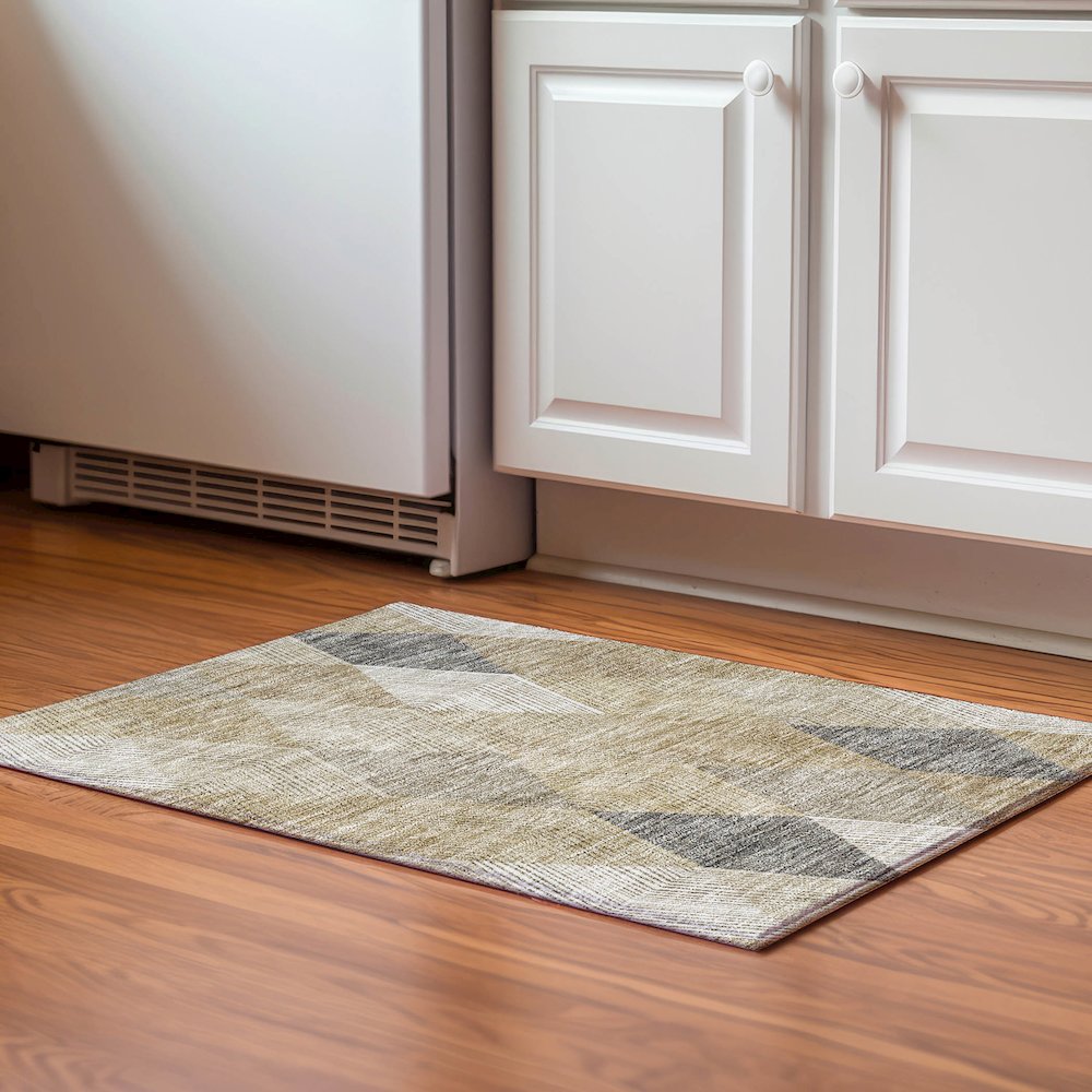 Premium Machine Washable Mayfield AMF962 Wheat 1'8" x 2'6" Rug. Picture 5
