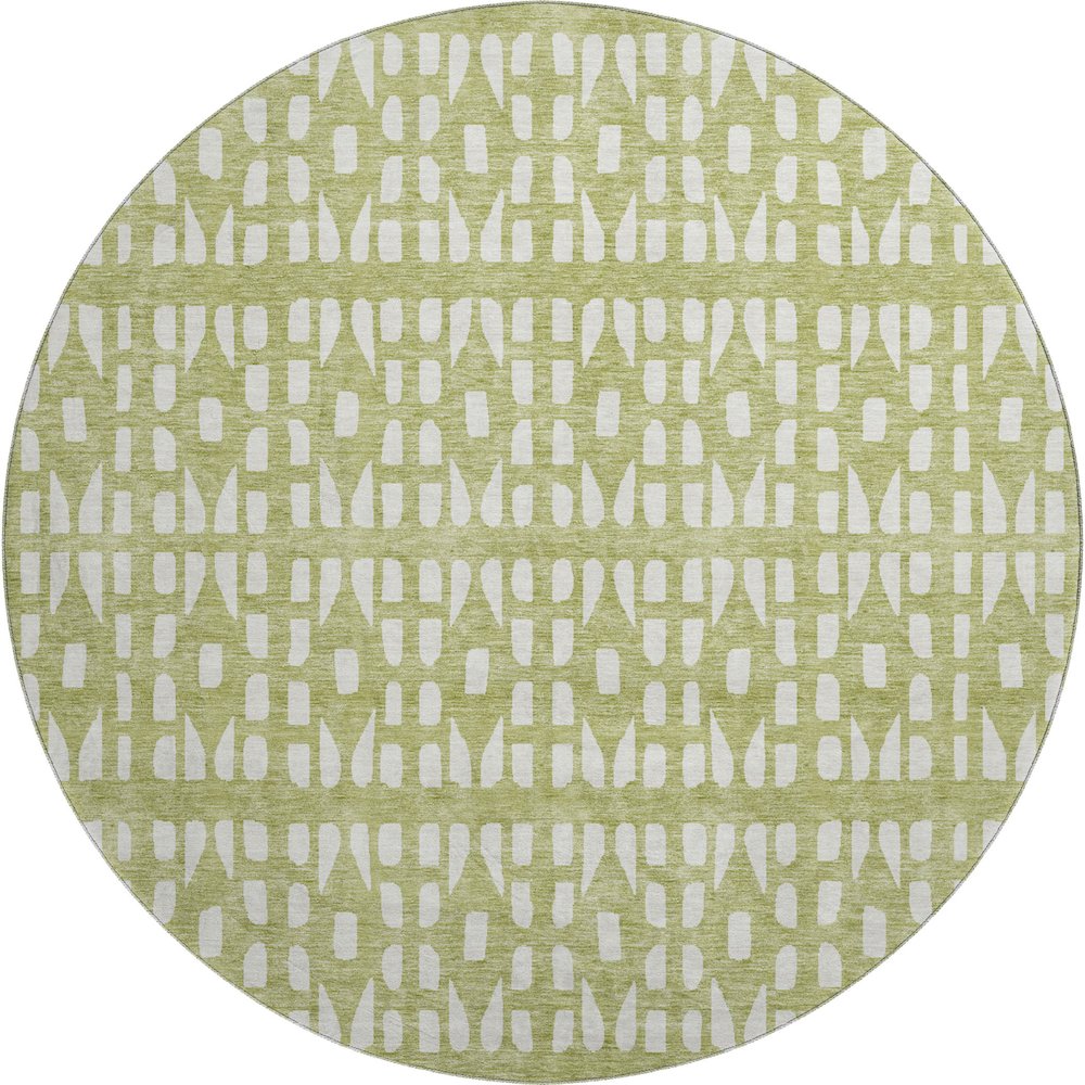 Premium Machine Washable Mayfield AMF963 Aloe 8' x 8' Round Rug. Picture 1