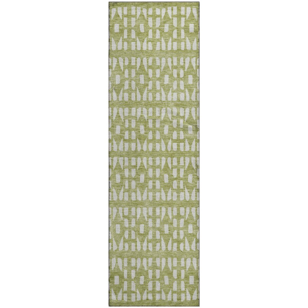 Premium Machine Washable Mayfield AMF963 Aloe 2'3" x 7'6" Runner Rug. Picture 1